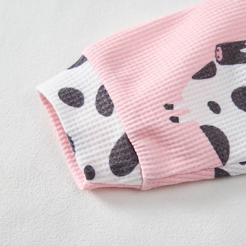 Baby Pink Cow Waffle 2-piece Set - image 5