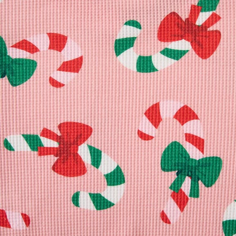 Baby Pink Candy Print Waffle 2-piece Set - image 3