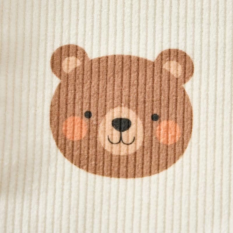 Baby Toddler Beige Bears Corduroy Pocket Overalls - image 3