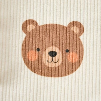 Baby Toddler Beige Bears Corduroy Pocket Overalls - image 3