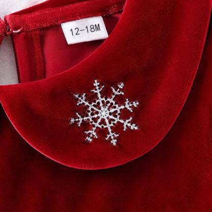 Baby Toddler Girl Christmas Velvet Snowflake Dress with Hat - image 4
