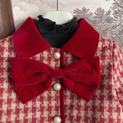 Toddler Girl Vintage Plaid Quilted Jacket and Skirt 2-piece Set - image 2
