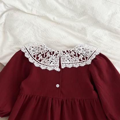 Toddler Girl Christmas Collar Long Sleeve Dress - image 5