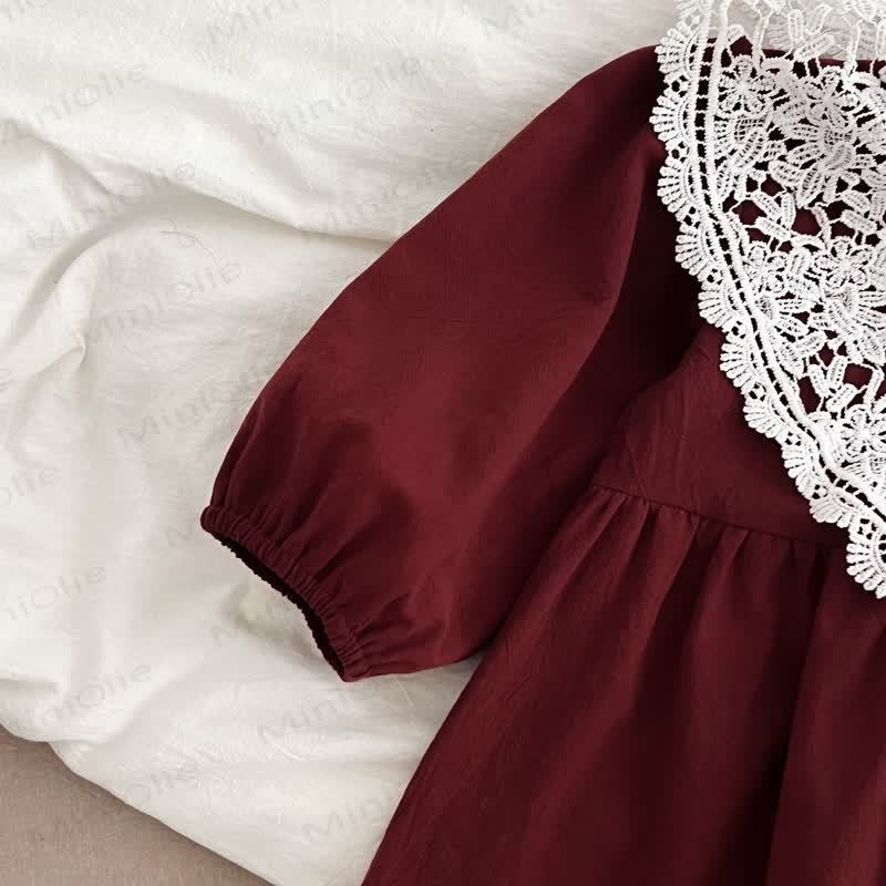 Toddler Girl Christmas Collar Long Sleeve Dress - image 6