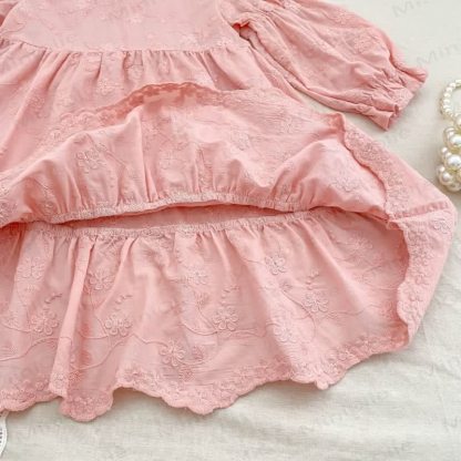 Toddler Girl Sweet Flower Lace Tiered Dress - image 5
