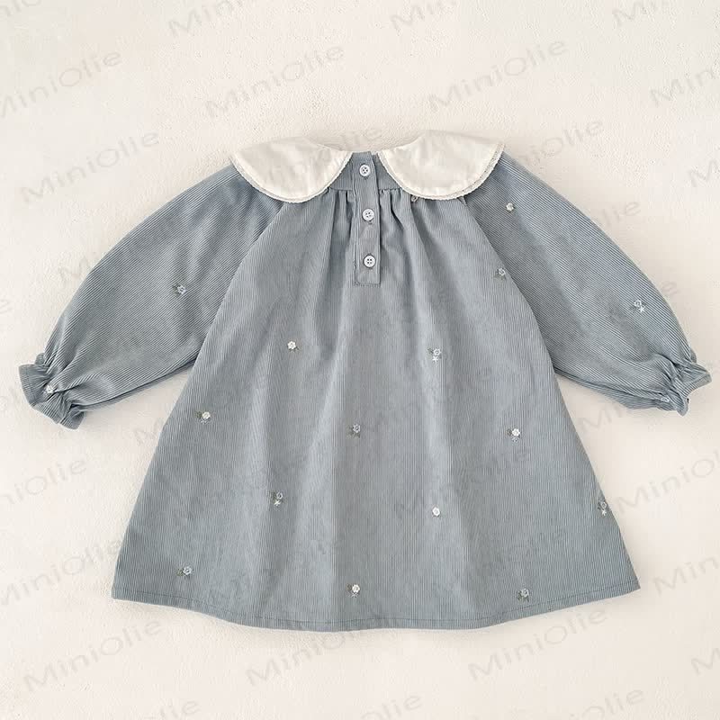 Toddler Girl Flower Corduroy Dress - image 4