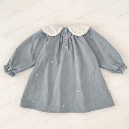 Toddler Girl Flower Corduroy Dress - image 4