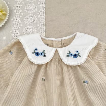 Toddler Girl Flower Corduroy Dress - image 7