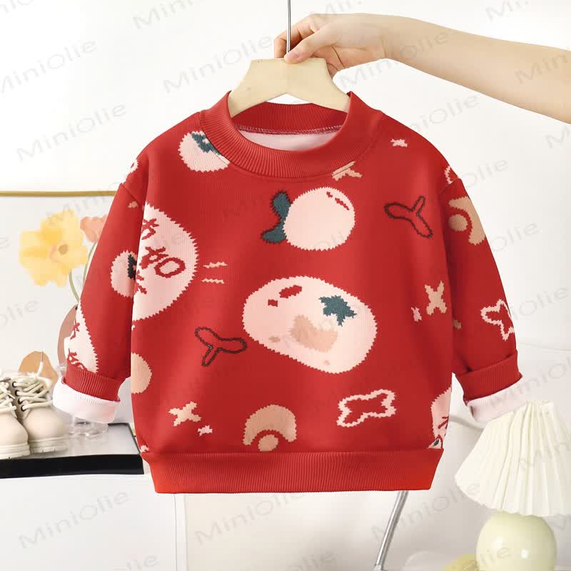 Toddler Fleece Christmas Crewneck Sweatshirt - Red Persimmon - 10-11T - image 6