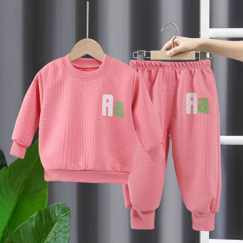 AA Toddler Cozy Sweatshirt and Jogger 2-piece Set - Pink - 6-7T - image 3