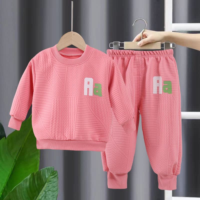 AA Toddler Cozy Sweatshirt and Jogger 2-piece Set - Pink - 6-7T - image 3