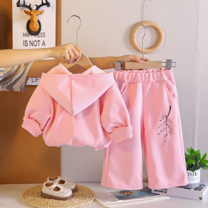 Toddler Floral Embroidered Fleece Hoodie and Pants 2-piece Set - image 5