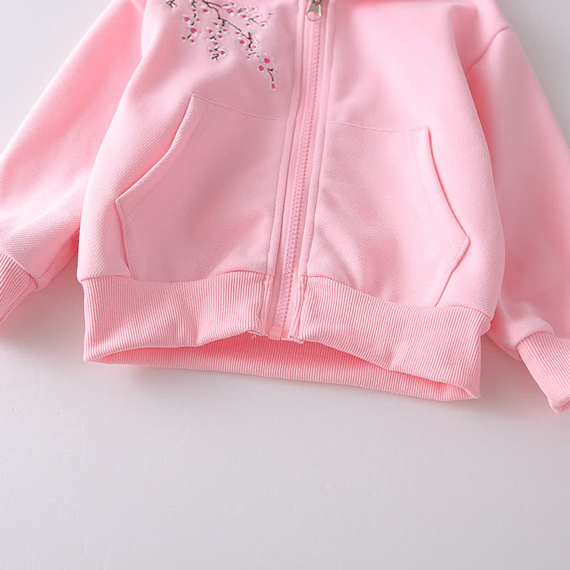 Toddler Floral Embroidered Fleece Hoodie and Pants 2-piece Set - image 8