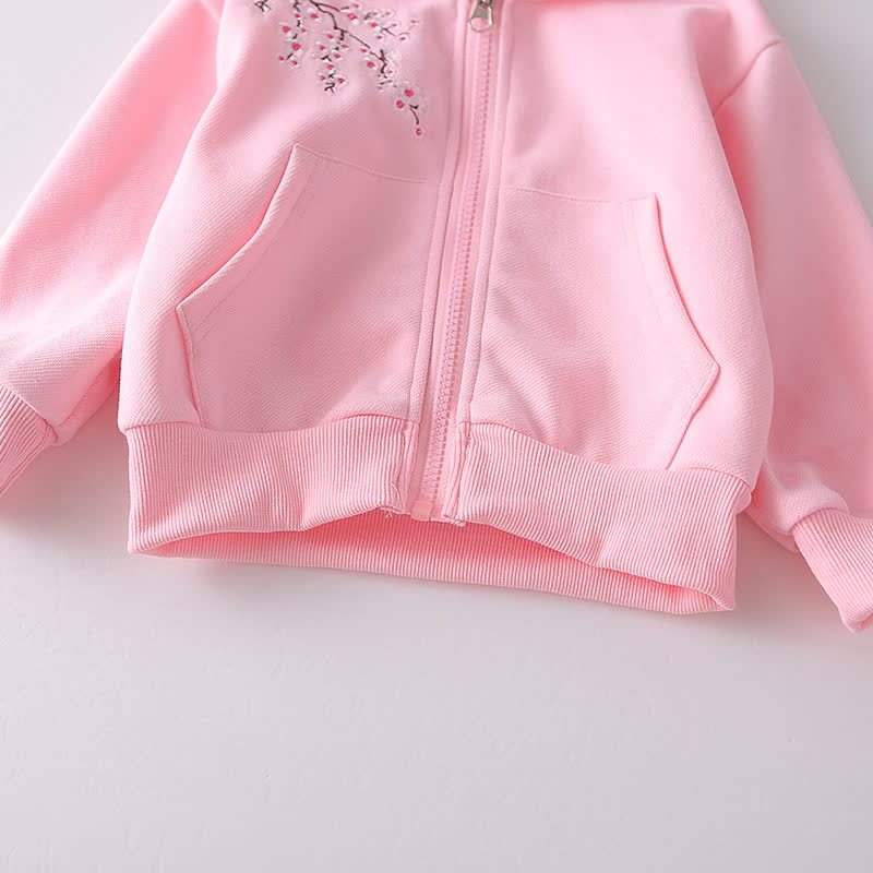Toddler Floral Embroidered Fleece Hoodie and Pants 2-piece Set - image 8
