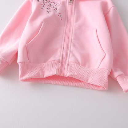 Toddler Floral Embroidered Fleece Hoodie and Pants 2-piece Set - image 8