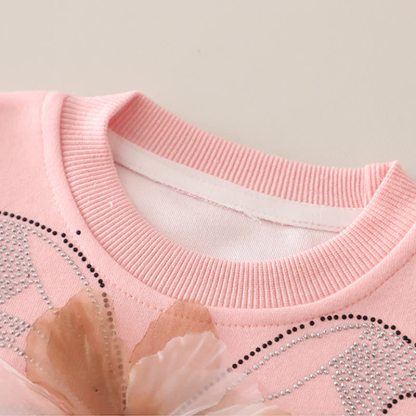 Toddler Girl Butterfly Flower Sweatshirt and Jeans 2-piece Set - image 7