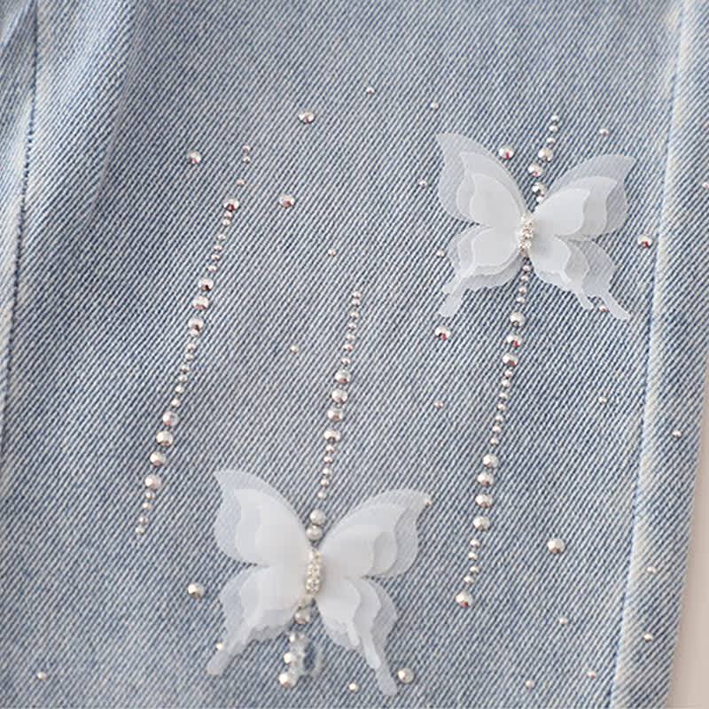 Toddler Girl Butterfly Flower Sweatshirt and Jeans 2-piece Set - image 14