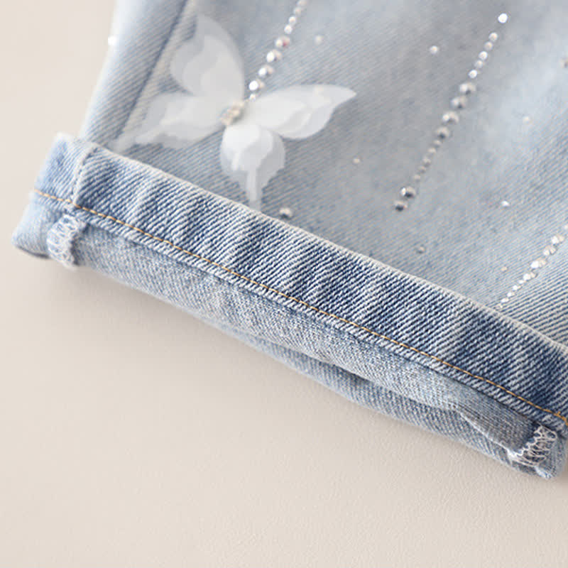 Toddler Girl Butterfly Flower Sweatshirt and Jeans 2-piece Set - image 15