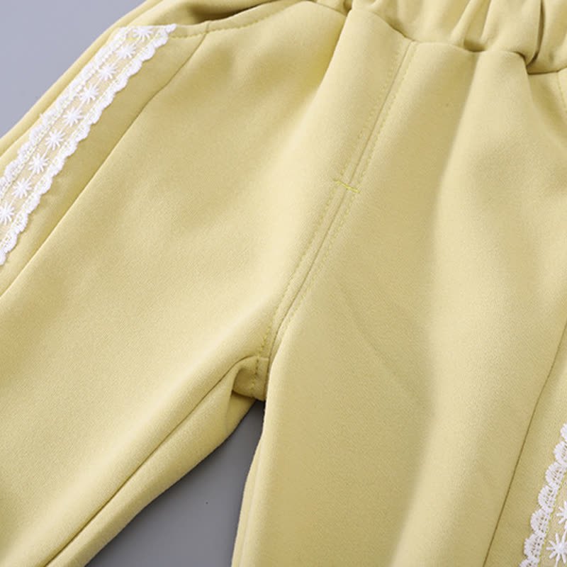 Toddler Baby Girl Ruffle Lace Zip Hoodie and Jogger 2-piece Set - image 11