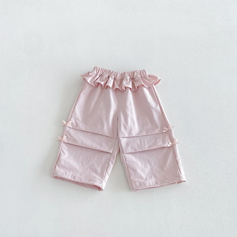 Toddler Girl Soft Bow Ruffle Pants - Pink - 6-7T - image 3
