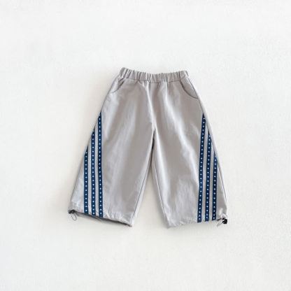 Baby Toddler Contrast Stripe Drawstring Pants or Raglan Top - Gray - 6-7T - image 2