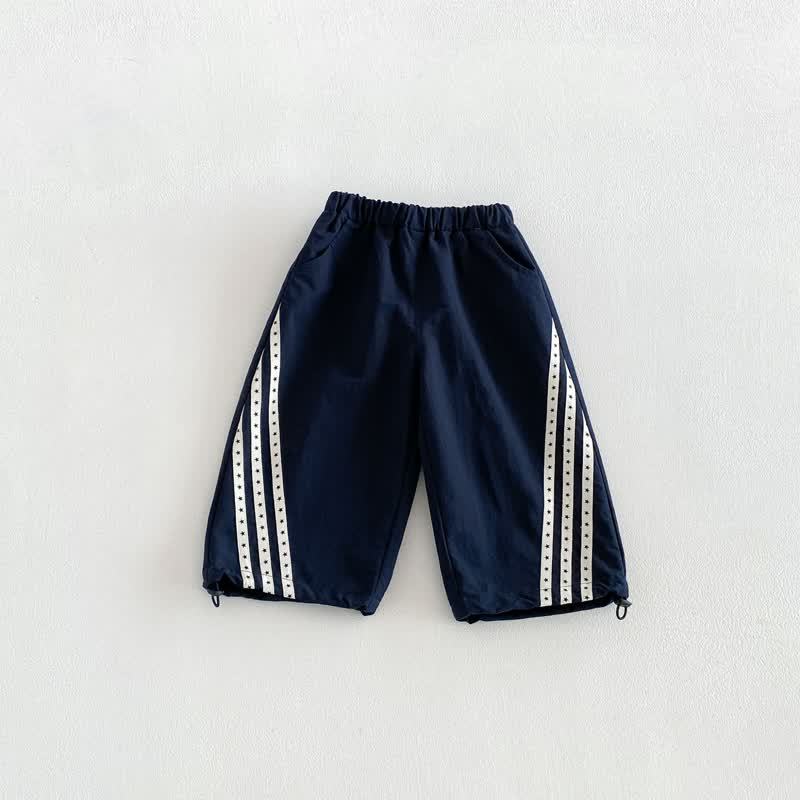 Baby Toddler Contrast Stripe Drawstring Pants or Raglan Top - Navy - 6-7T - image 3