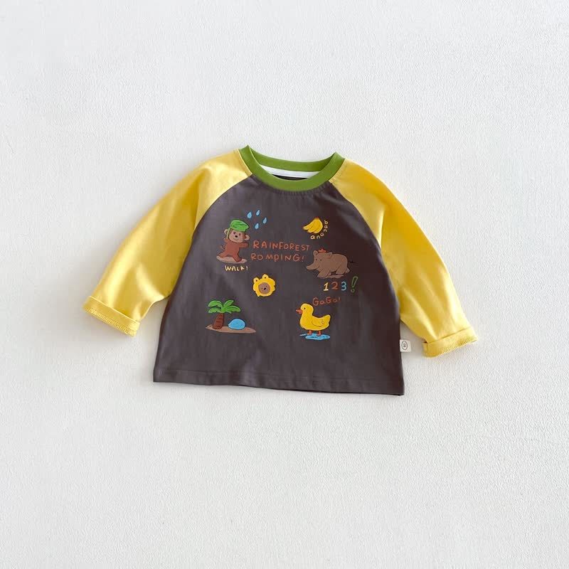 Baby Toddler Contrast Stripe Drawstring Pants or Raglan Top - Yellow - 6-7T - image 6