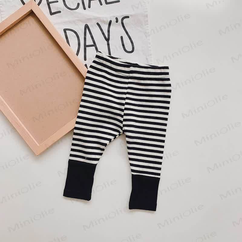 Baby Striped Cuff Leggings - Black - 2-3T - image 2