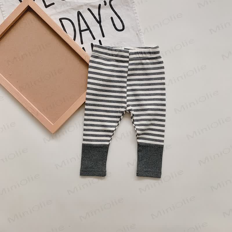 Baby Striped Cuff Leggings - Gray - 2-3T - image 3