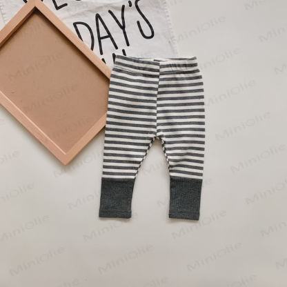 Baby Striped Cuff Leggings - Gray - 2-3T - image 3