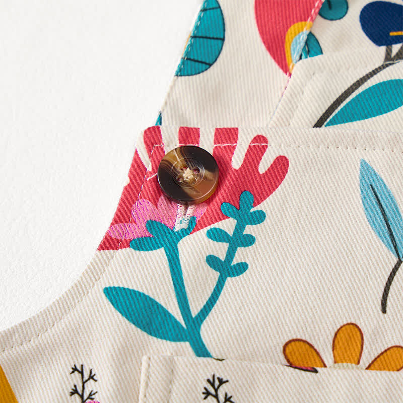 Baby Toddler Flower Insect Print Overalls  - image 4