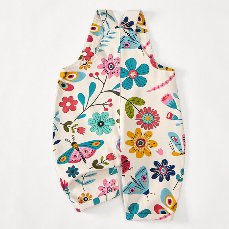 Baby Toddler Flower Insect Print Overalls  - image 3