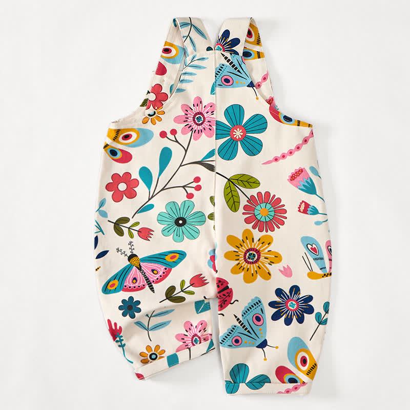 Baby Toddler Flower Insect Print Overalls  - image 3