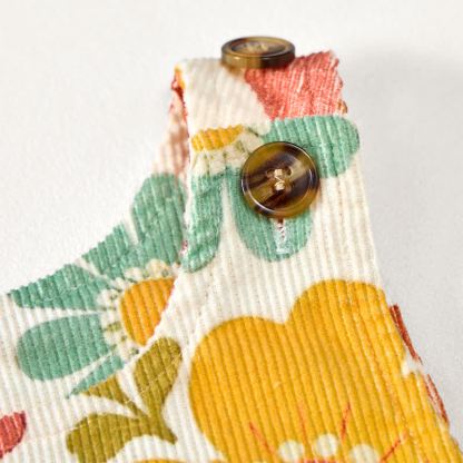 Baby Toddler Colorful Flower Print Beige Overalls - image 6