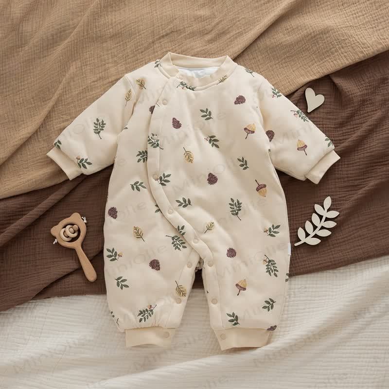 Baby Quilted Cotton Spring Romper - Brown Acorn - Free Size - image 9