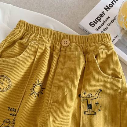 Toddler Doodle Print Corduroy Straight Leg Pants - image 7