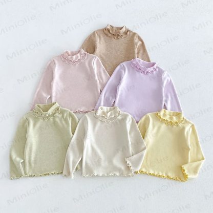 Baby Toddler Girl Soft Pastel Ruffle Collar T-Shirt - image 10