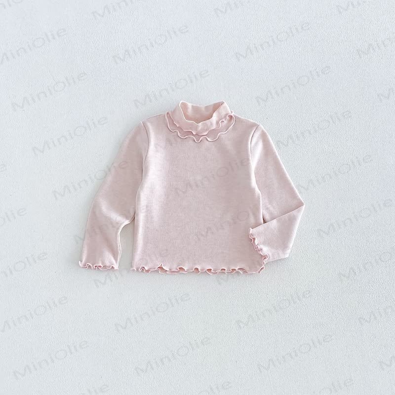 Baby Toddler Girl Soft Pastel Ruffle Collar T-Shirt - Pink - 6-7T - image 2