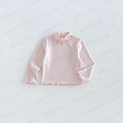 Baby Toddler Girl Soft Pastel Ruffle Collar T-Shirt - Pink - 6-7T - image 2