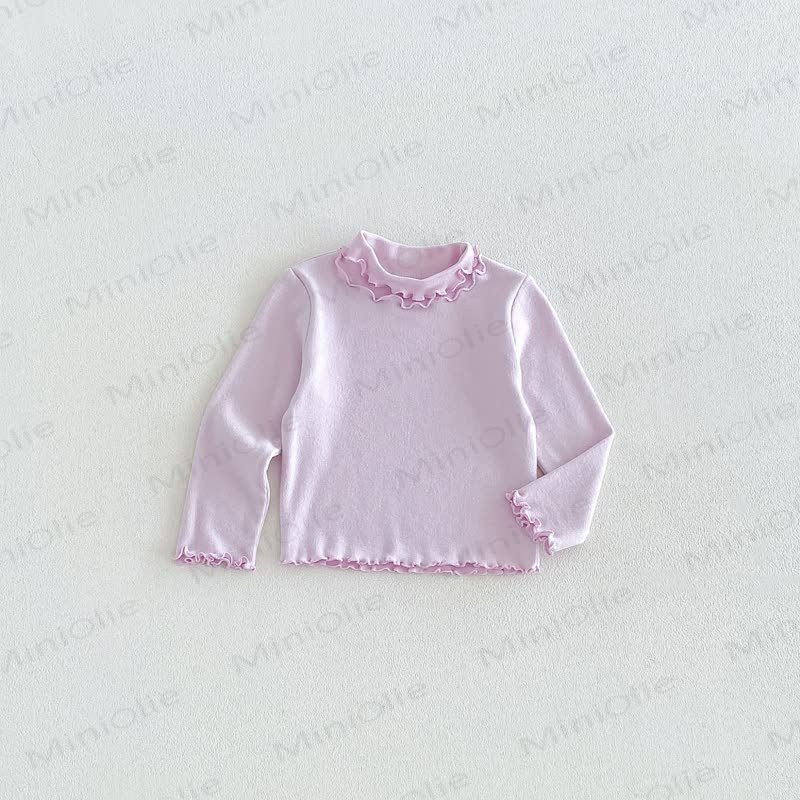 Baby Toddler Girl Soft Pastel Ruffle Collar T-Shirt - Purple - 6-7T - image 7