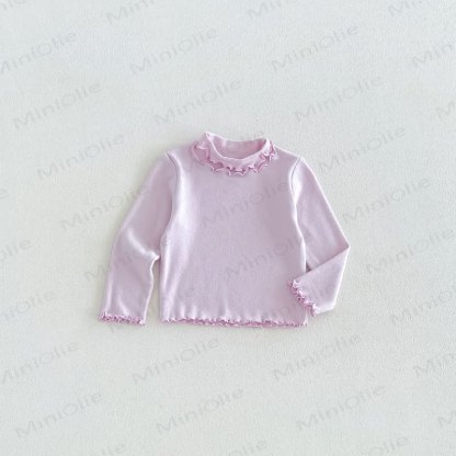Baby Toddler Girl Soft Pastel Ruffle Collar T-Shirt - Purple - 6-7T - image 7