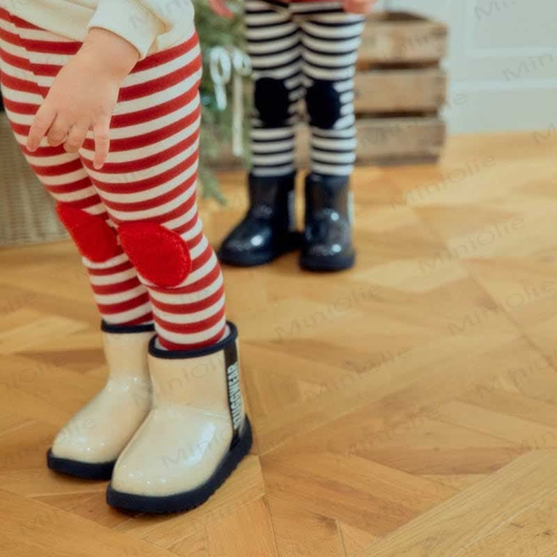 Baby Toddler Girl Striped Knee Leggings - Red - 4-5T - image 1