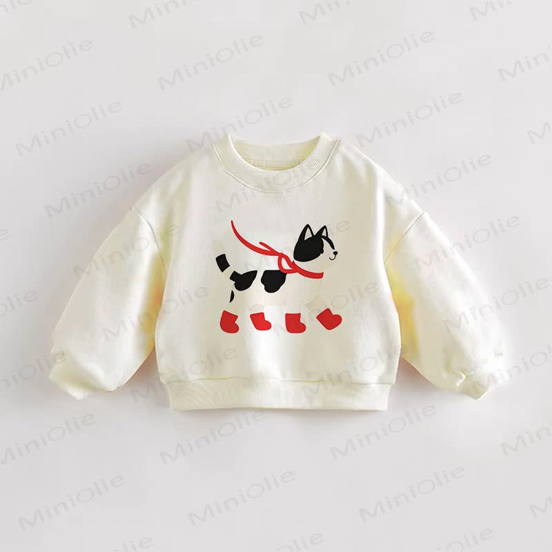 Baby Toddler Cat Cream Sweatshirt - Cream - 3-5T - image 1