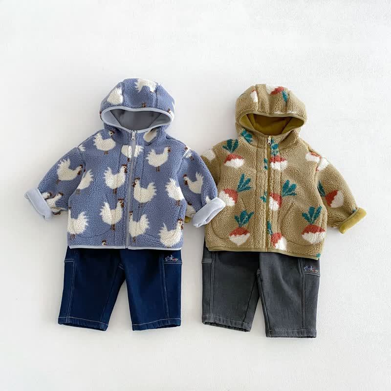 Baby Toddler Cozy Fleece Hooded Jacket or Jeans - image 1