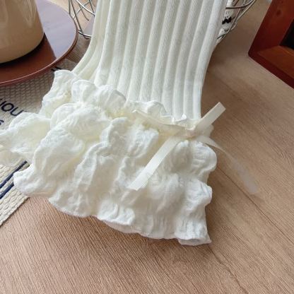 Toddler Girl Ribbed Bow Lace Leggings - image 6