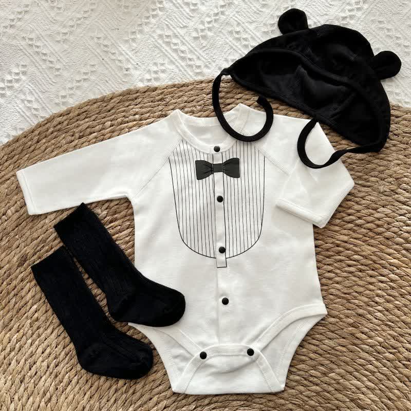 Baby Boy Classic Tuxedo Striped Bow Tie Bodysuit - image 7