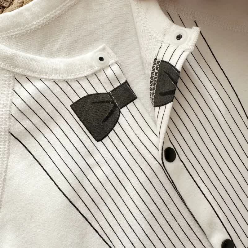 Baby Boy Classic Tuxedo Striped Bow Tie Bodysuit - image 3