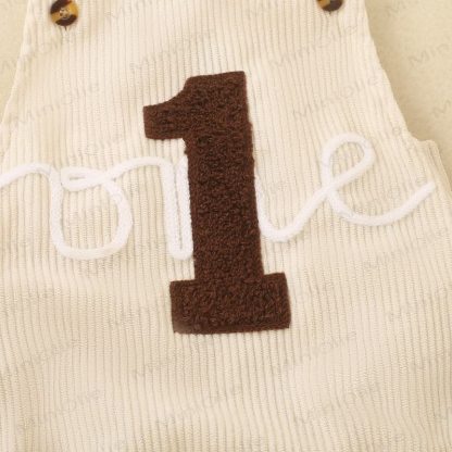 1 ONE Baby Corduroy Crossback Suspender Short Bodysuit - image 7