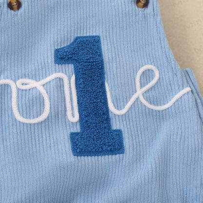 1 ONE Baby Corduroy Crossback Suspender Short Bodysuit - image 11