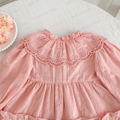 Toddler Girl Bow Lace Collar Long Sleeve Dress - image 4